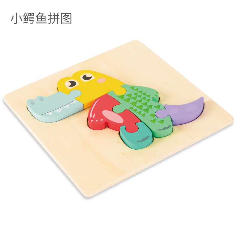 Children'S Wooden 3D Cartoon Buckle Early Education Puzzle Board Cognitive Building Blocks Educational Toys Available For - Image 1